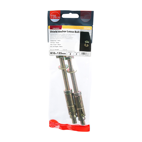 Shield Anchor Loose Bolts - Yellow - M10:75L (M10 x 135) (Pack 2) – image 2
