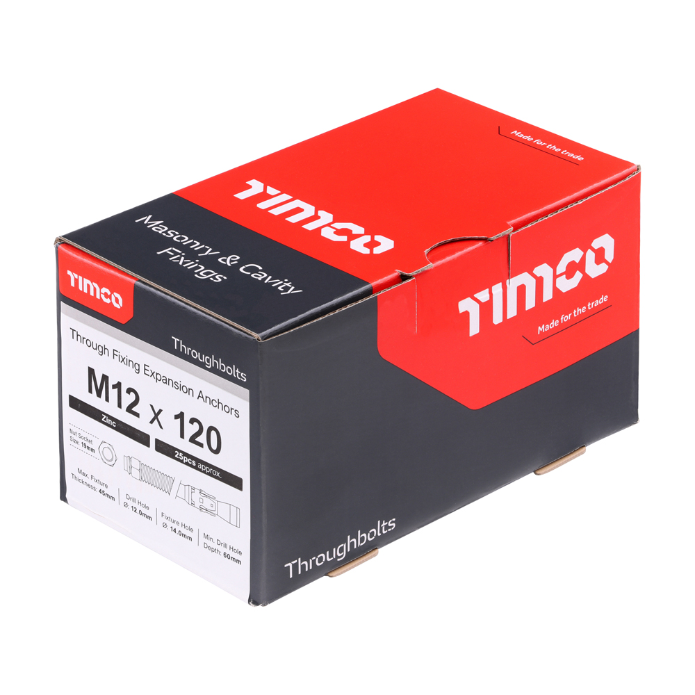 Throughbolts - Zinc - M12 x 120 (Pack 25) – image 2