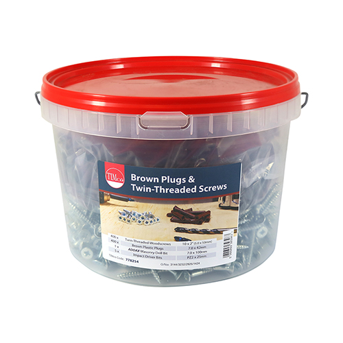Brown Premium Plastic Plugs with Screws - 42mm (Pack 400) – image 2