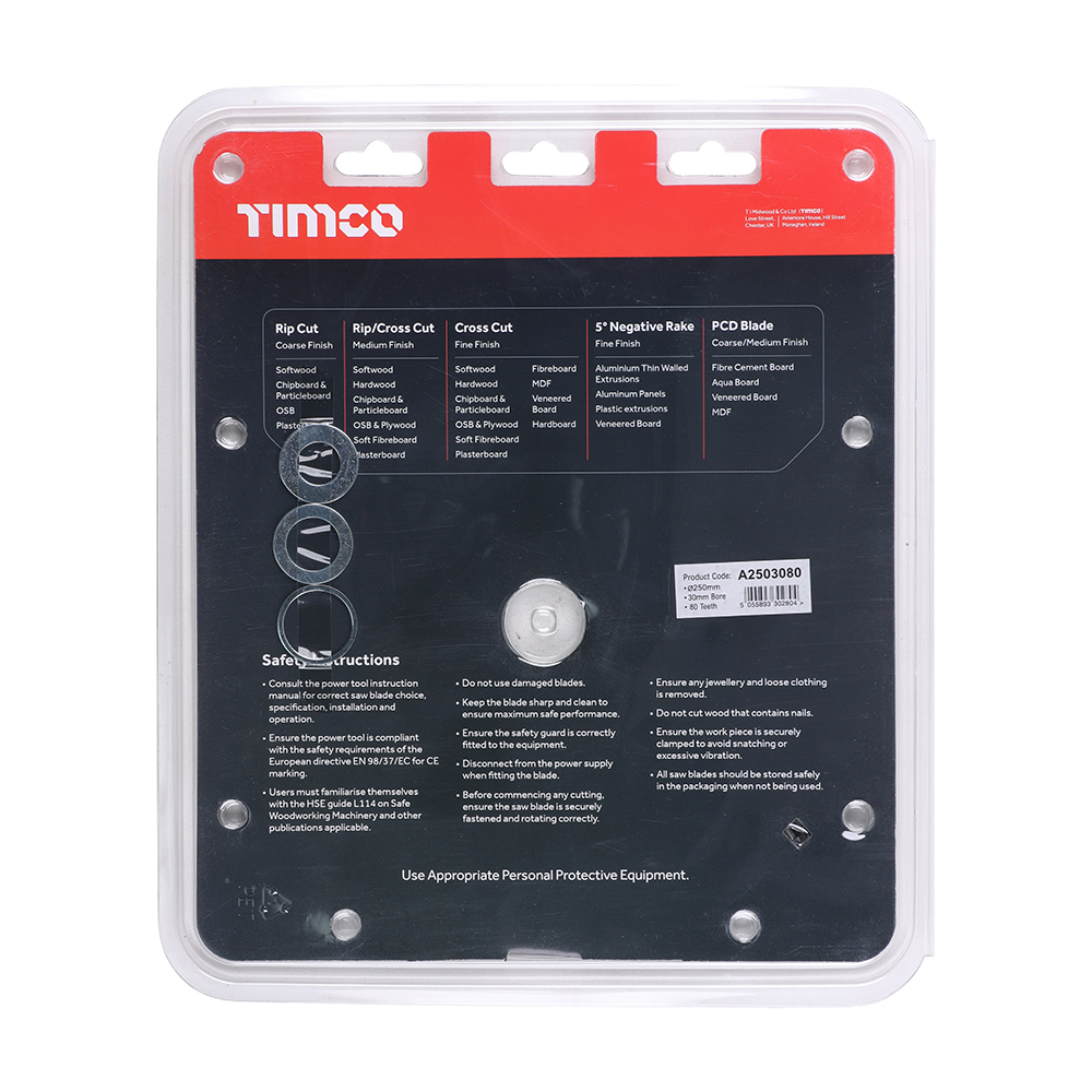-5° Circular Saw Blade - 250 x 30 x 80T (Pack 1) – image 3