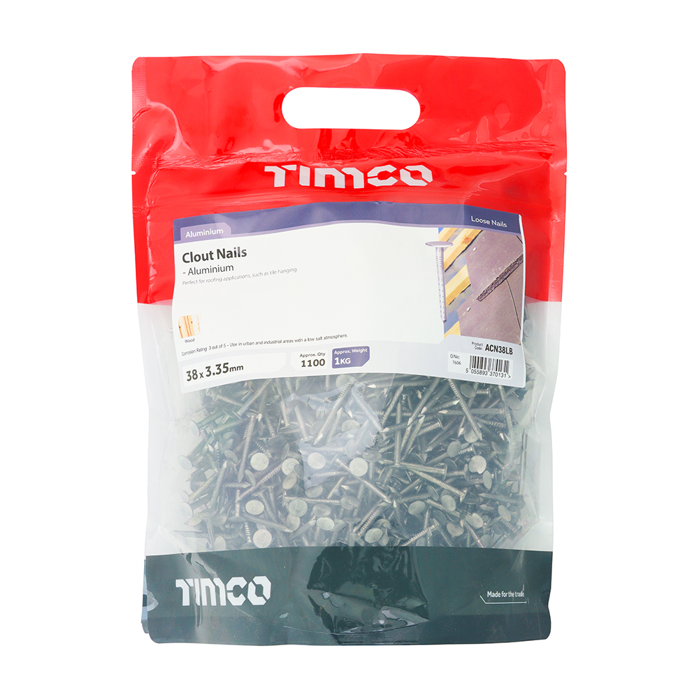 Clout Nail - Aluminium 38 x 3.35mm 1kg Bag – image 2