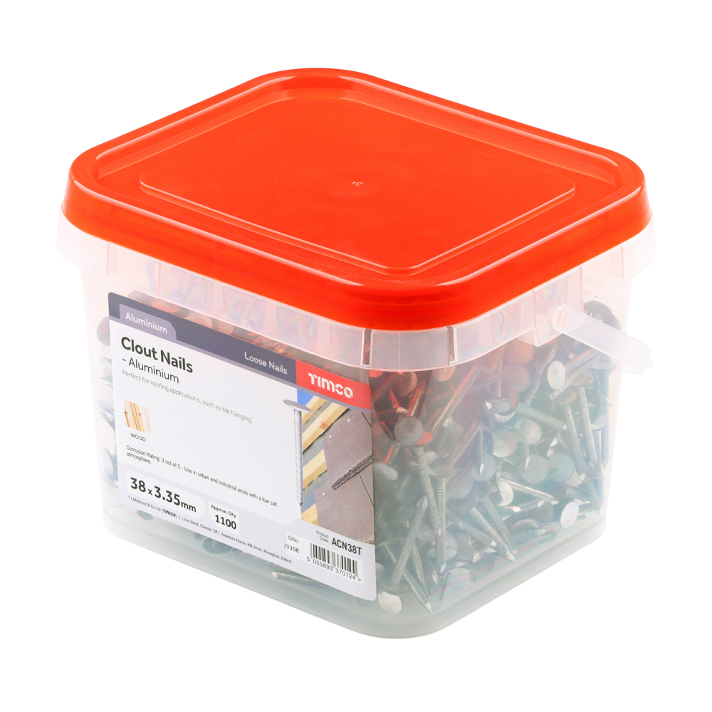 Clout Nail - Aluminium 38 x 3.35mm 1kg Tub – image 2