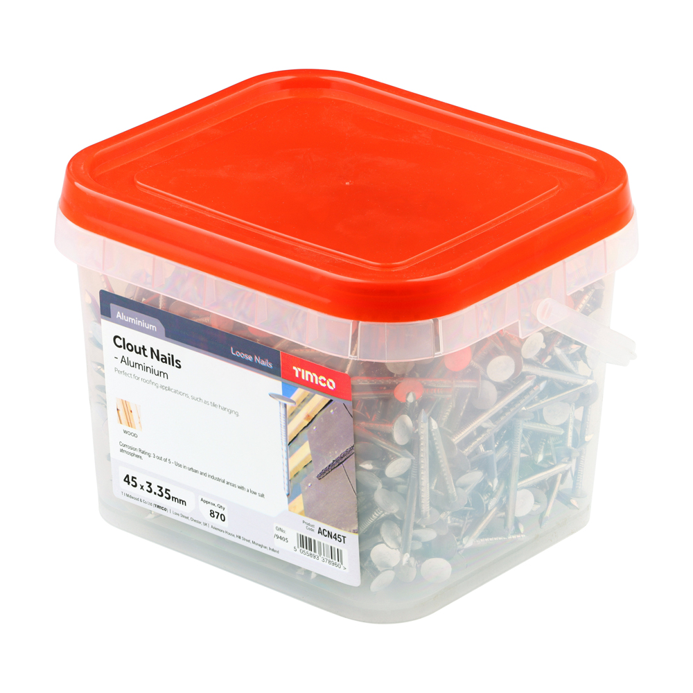 Clout Nail - Aluminium 45 x 3.35mm 1kg Tub – image 2