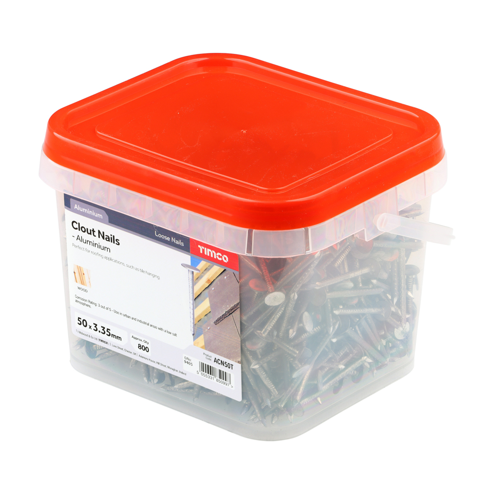 Clout Nail - Aluminium 50 x 3.35mm 1kg Tub – image 2