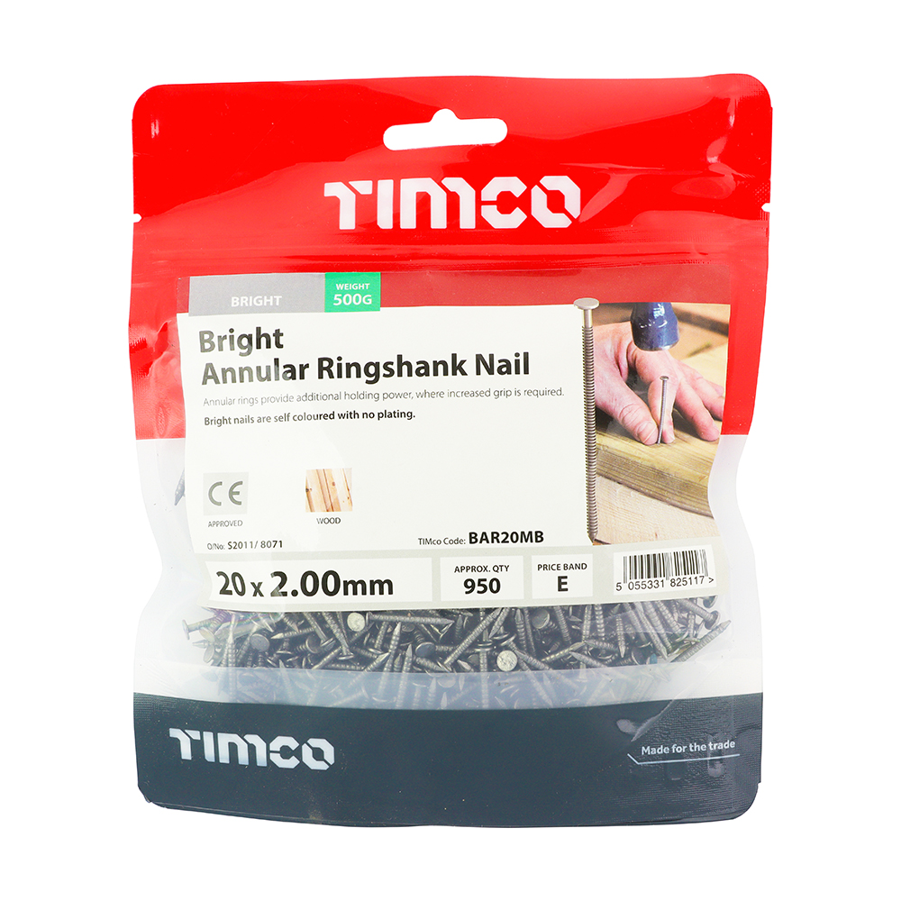 Annular Ringshank Nails - Bright - 20 x 2.00 (Pack 0.5) – image 2