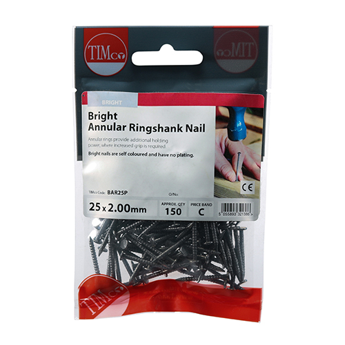 Annular Ringshank Nails - Bright - 25 x 2.00 (Pack 150) – image 2