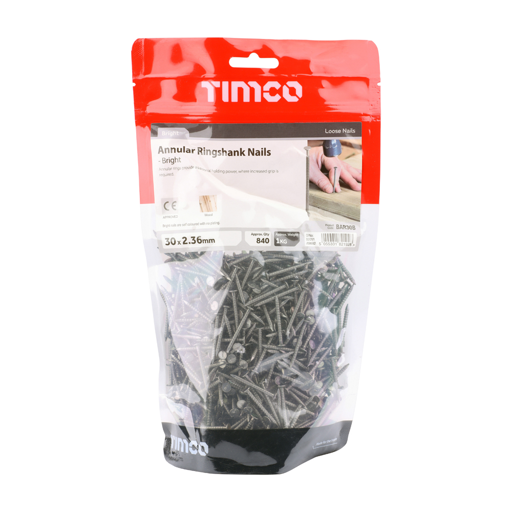 Annular Ringshank Nails - Bright - 30 x 2.36 (Pack 1) – image 2