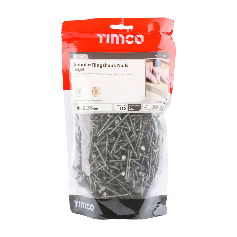Annular Ringshank Nails - Bright - 40 x 2.36 (Pack 1) – image 2