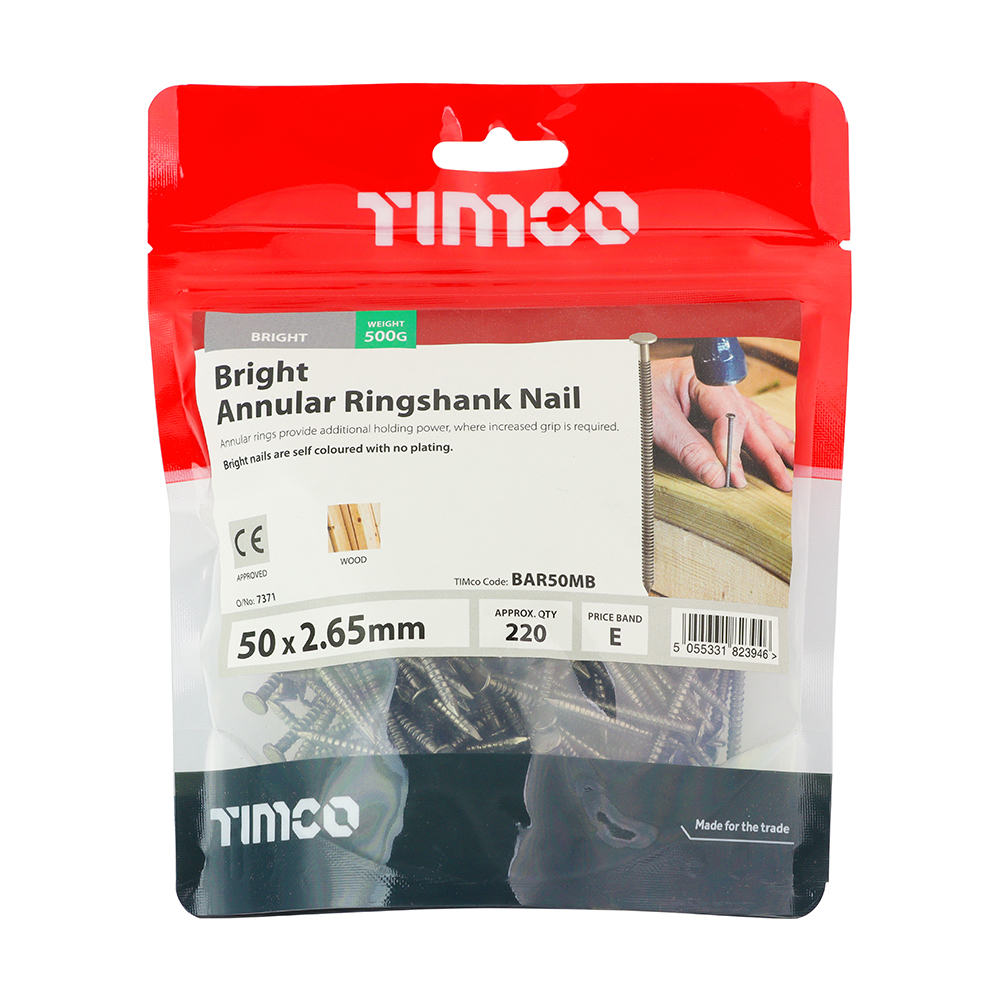 Annular Ringshank Nails - Bright - 50 x 2.65 (Pack 0.5) – image 2