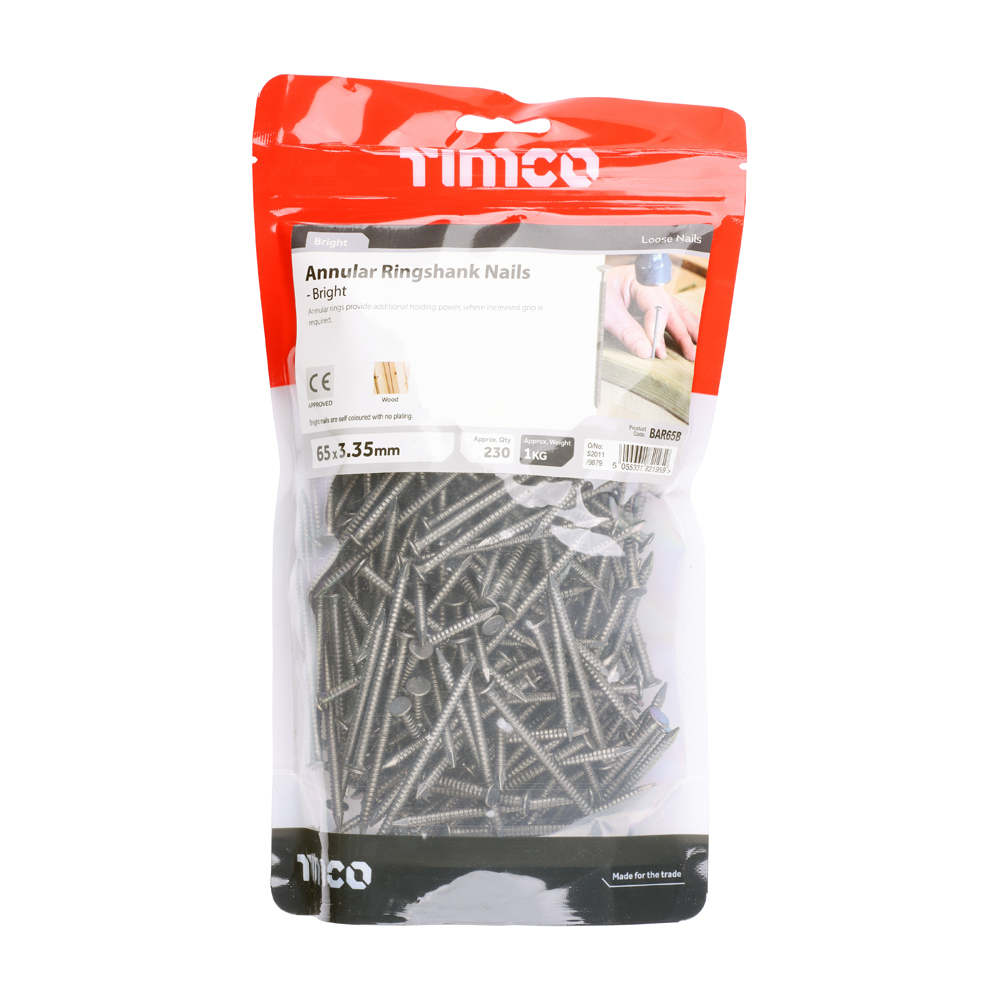 Annular Ringshank Nails - Bright - 65 x 3.35 (Pack 1) – image 2