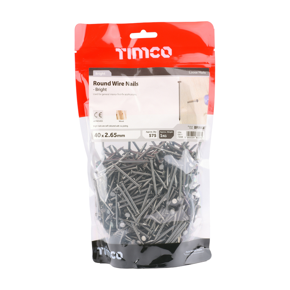 Round Wire Nails - Bright 40 x 2.65 – image 2