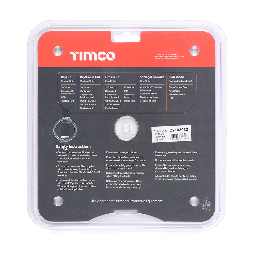 Circular Saw Blade - General Purpose - Coarse/Medium 210 x 30 x 32T – image 3