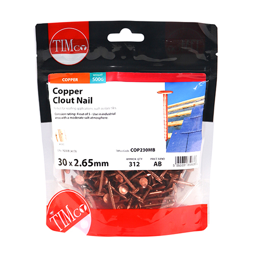Clout Nail - Copper 30 x 2.65mm 0.5kg Bag – image 2