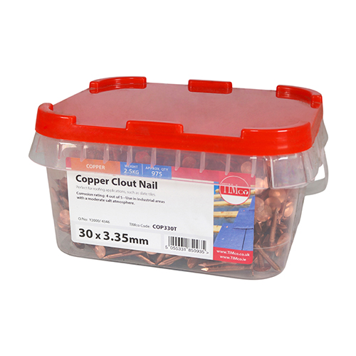 Clout Nail - Copper 30 x 3.35mm 2.5kg Tub – image 2