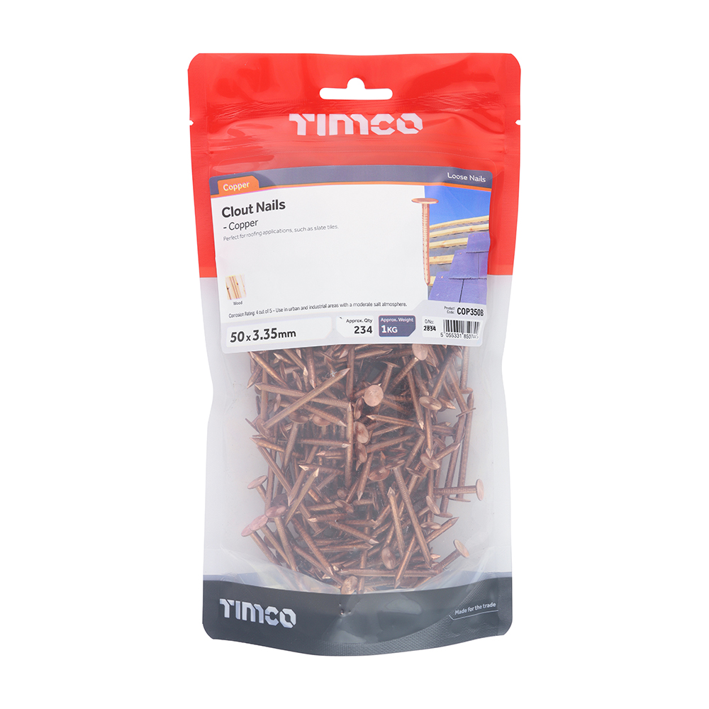 Clout Nail - Copper 50 x 3.35mm 1kg Bag – image 2