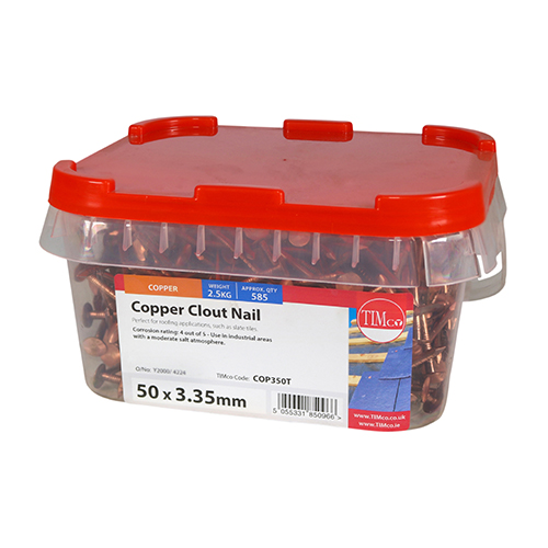 Clout Nail - Copper 50 x 3.35mm 2.5kg Tub – image 2