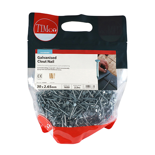 Clout Nail (Tiles) - Galvanised 30 x 2.65mm 2.5kg Bag – image 2