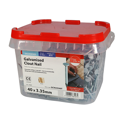 Clout Nail - Galvanised 40 x 3.35mm 2.5kg Tub – image 2