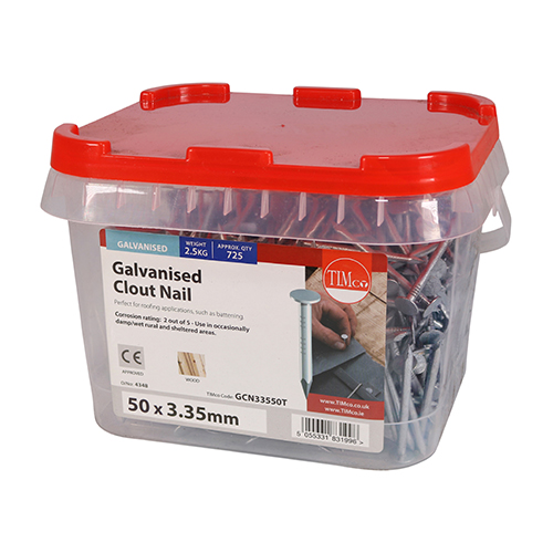 Clout Nail (Tiles) - Galvanised 50 x 3.35mm 2.5kg Tub – image 2