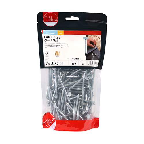 Clout Nail (Tiles) - Galvanised 65 x 3.75mm 1kg Bag – image 2