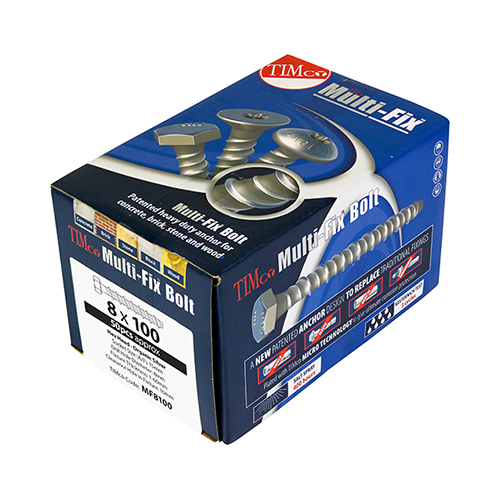Multi-Fix Masonry Bolts - Hex - Exterior - Silver - 12.0 x 130 (Pack 25) – image 2