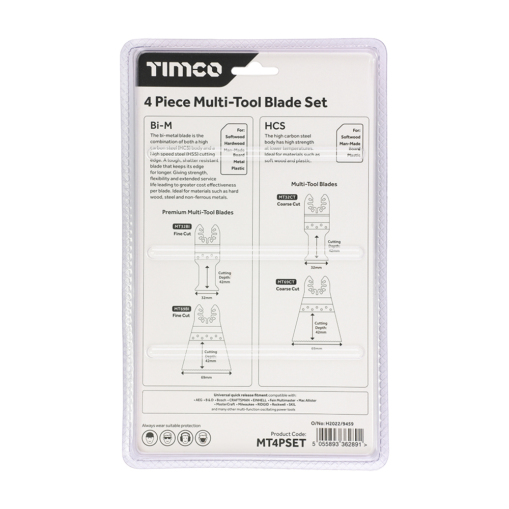 Multi Tool Blade Set 4pcs Mixed – image 3