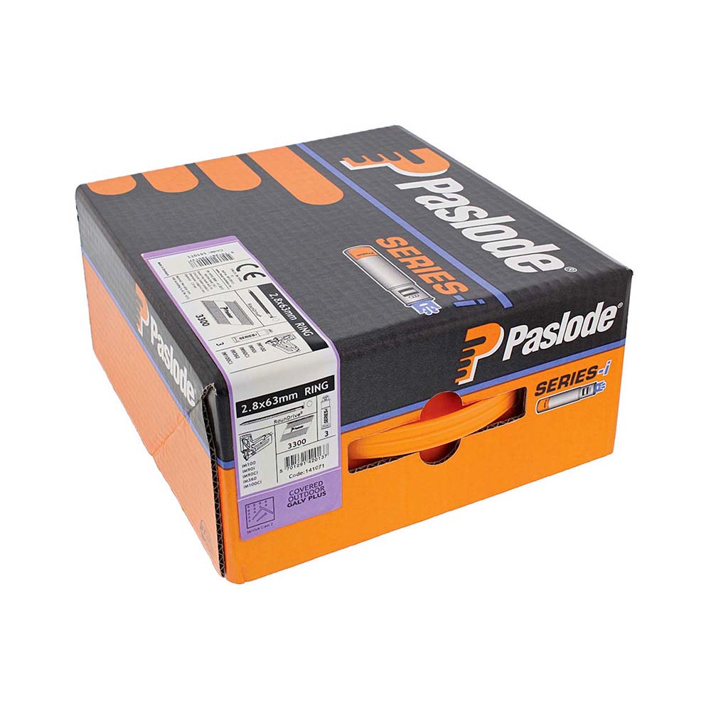 Paslode IM360 2.8 x 63mm Galvanised + Ring Shank (3300no) – image 2