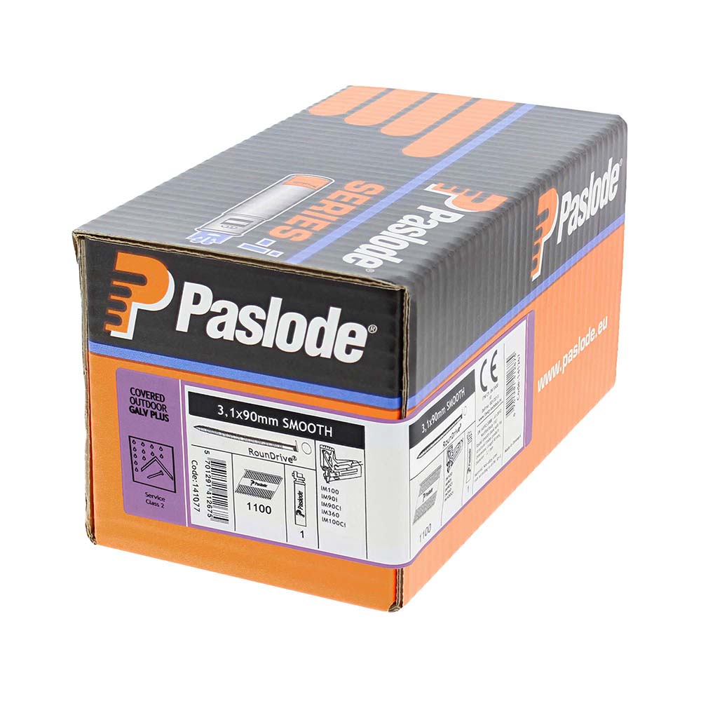 Paslode IM360Ci Nails & Fuel Cells Retail Pack - Plain Shank - Galvanised + - 141077 - 3.1 x 90/1CFC (Pack 1100) – image 2