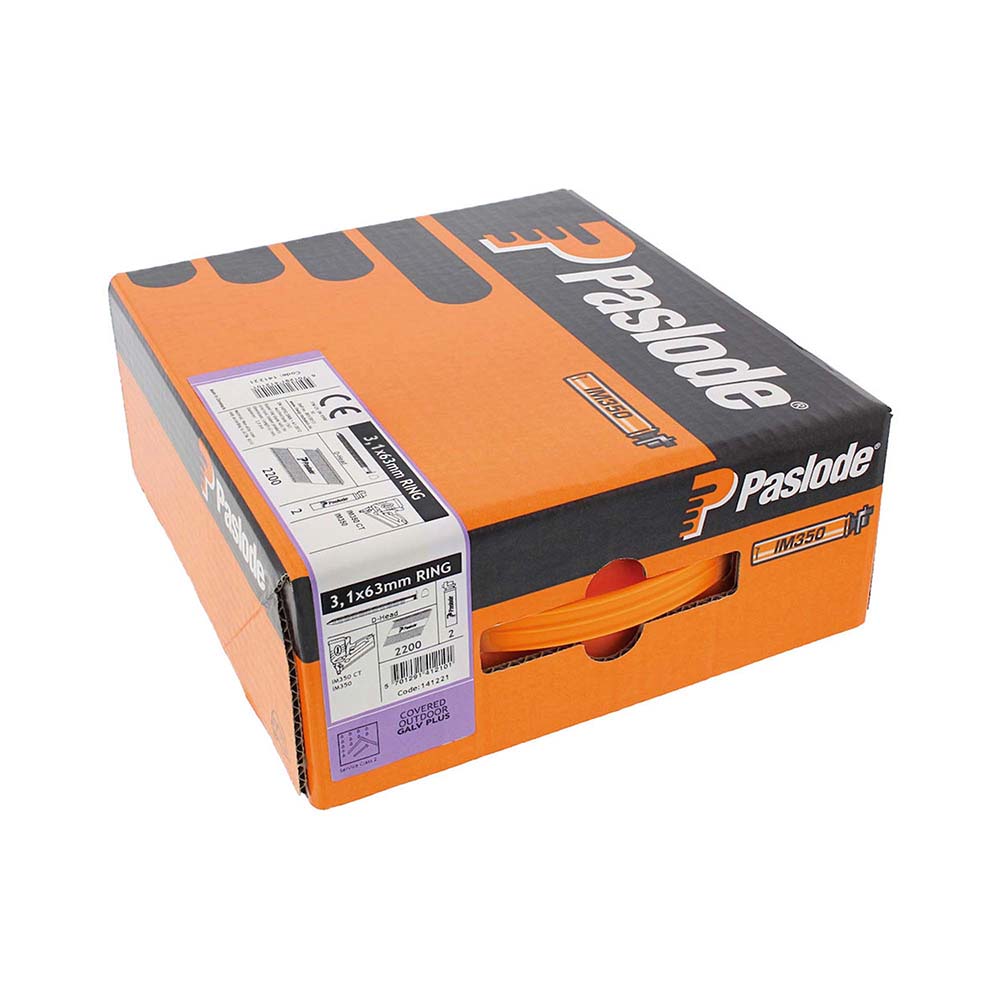 Paslode IM350 3.1 x 63mm Galvanised + Ring Shank (2200no) – image 2
