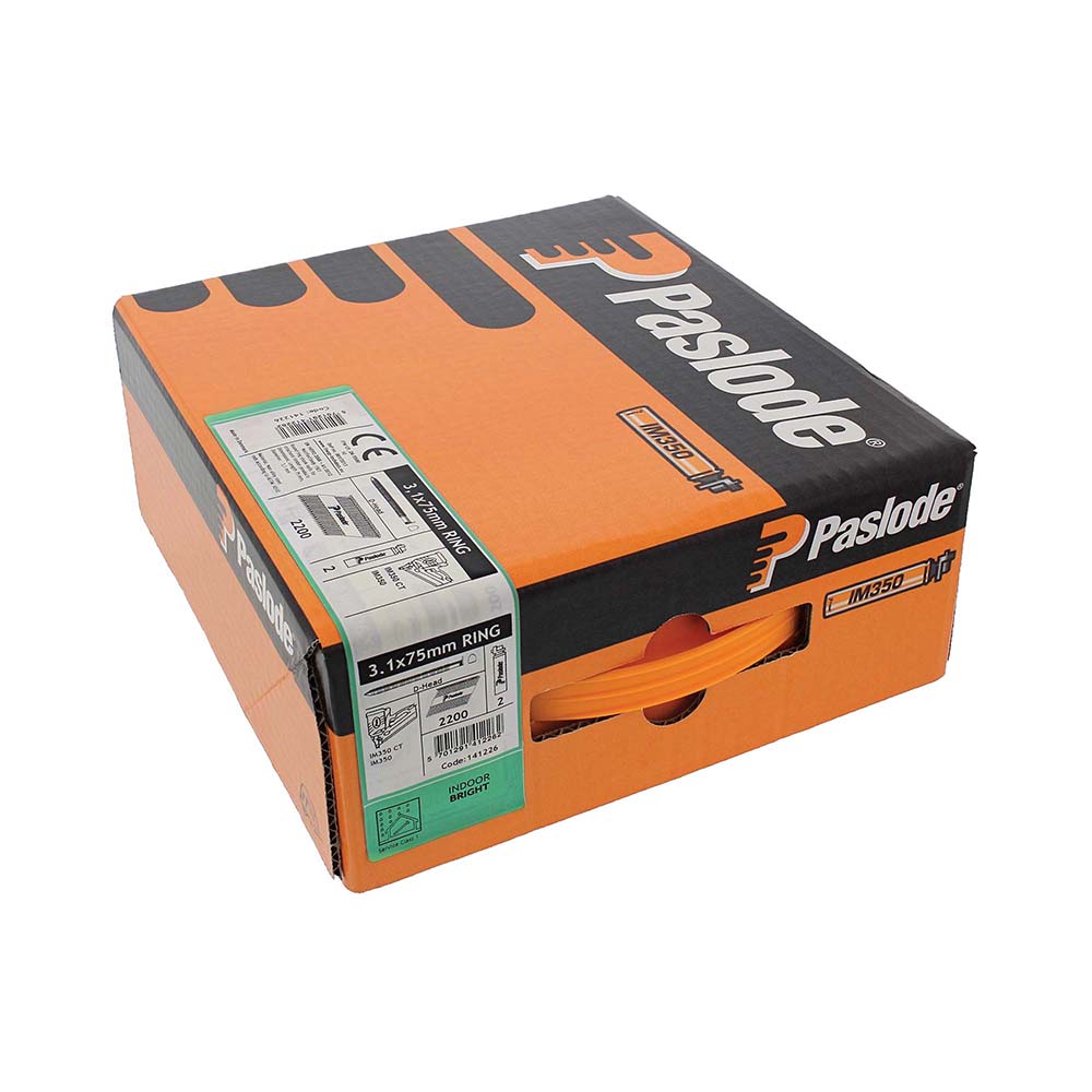 Paslode IM350 3.1 x 75mm Bright Ring Shank (2200no) – image 2