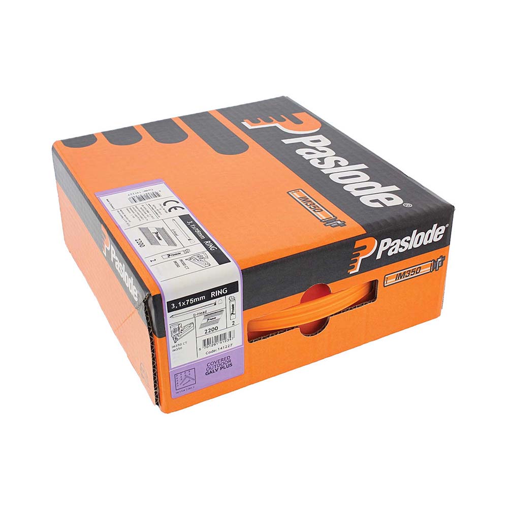 Paslode IM350 3.1 x 75mm Galvanised + Ring Shank (2200no) – image 2