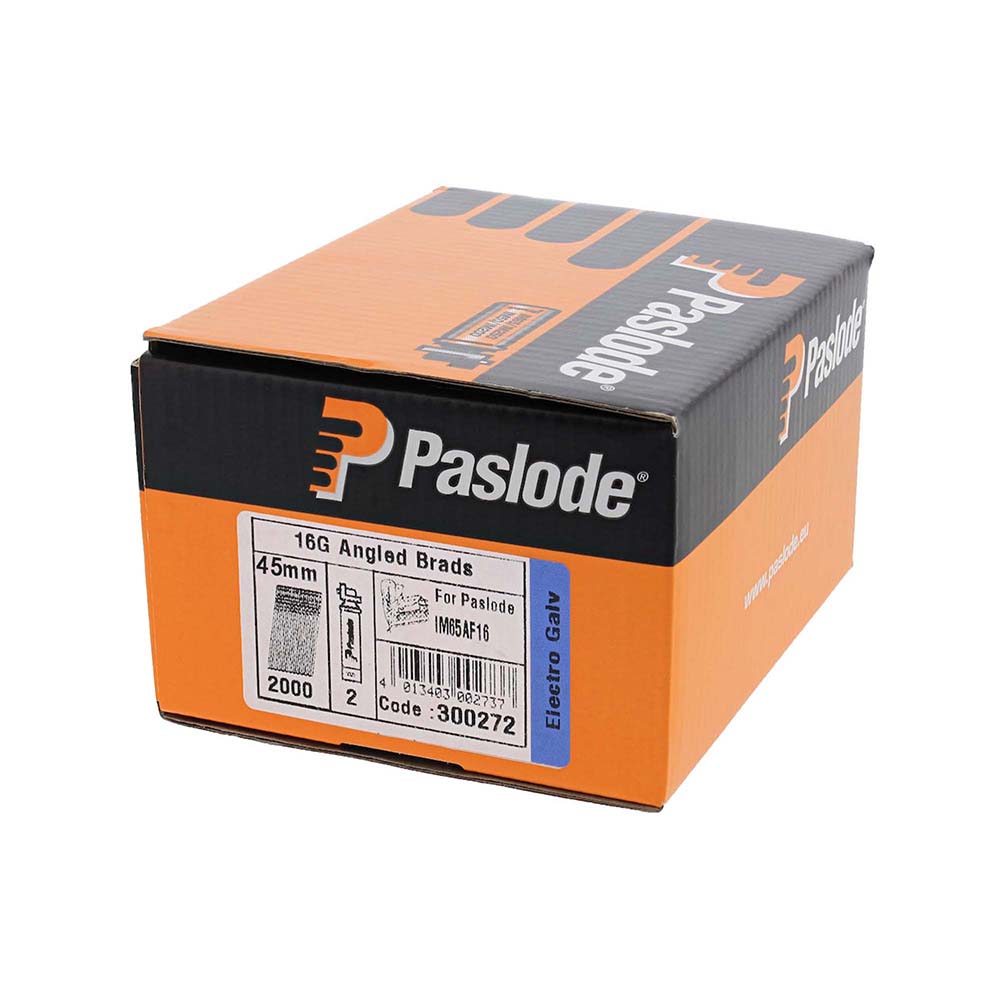 Paslode IM65A Angled Brad Nail & Fuel Pack 2nd Fix 45mm Galv (2000no) – image 2