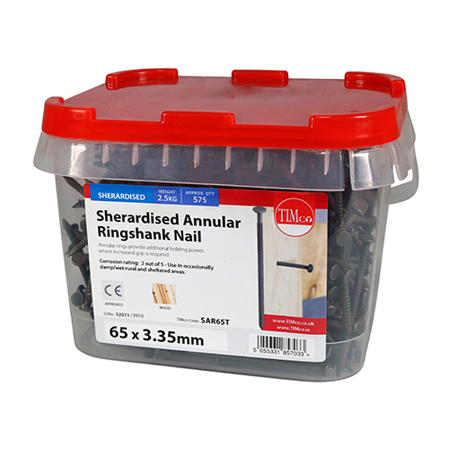 Annular Ringshank Nails - Sherardised - 65 x 3.35 (Pack 2.5) – image 2