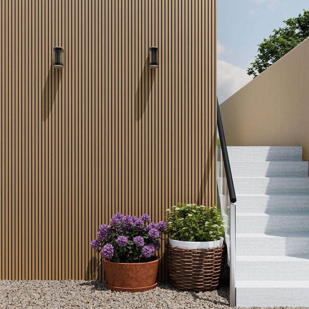 GG Composite Slat Wall Blackline Series Teak 5000mm x 196mm – image 2