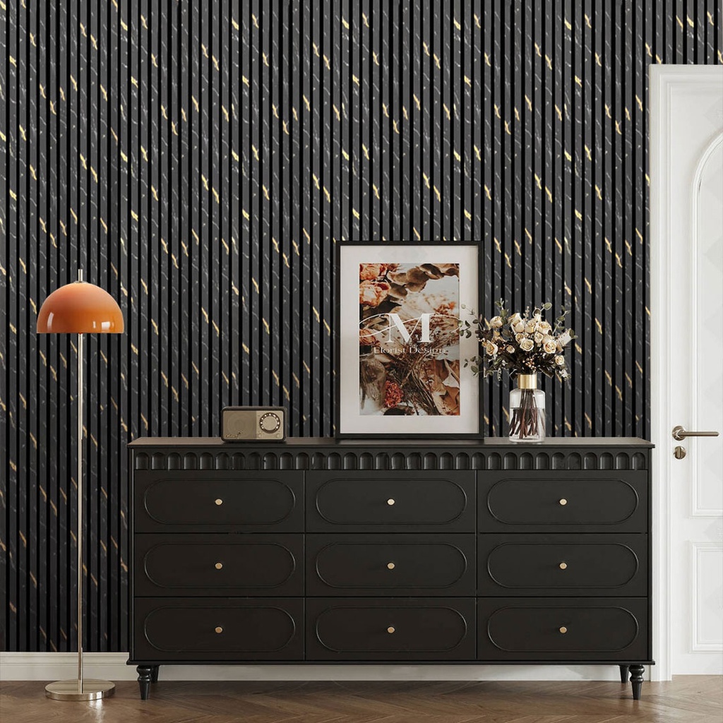 GG Metallic Acoustic Panel Black Gold Marble 2400mm x 600mm – image 4