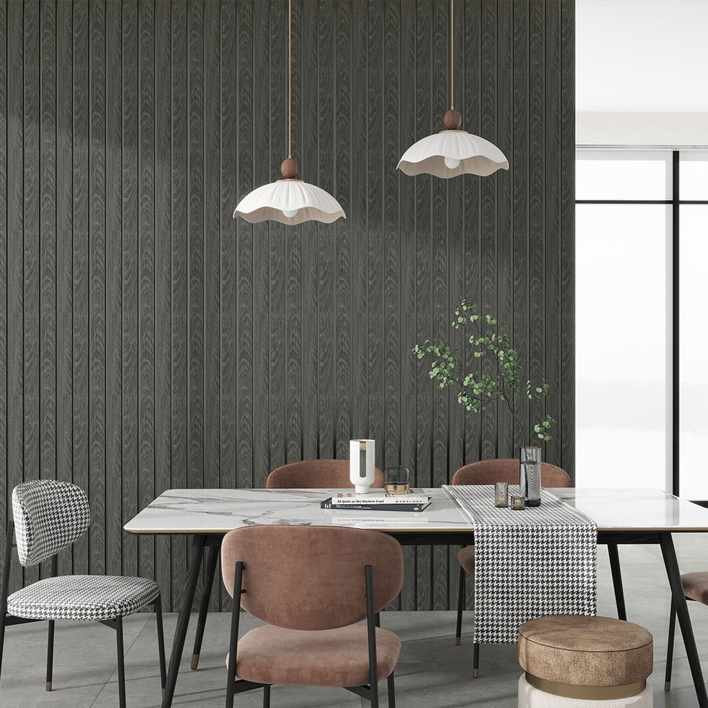 GG Aluvo Waterproof Panel 3 Slats Black Wood 2400mm x 250mm – image 3