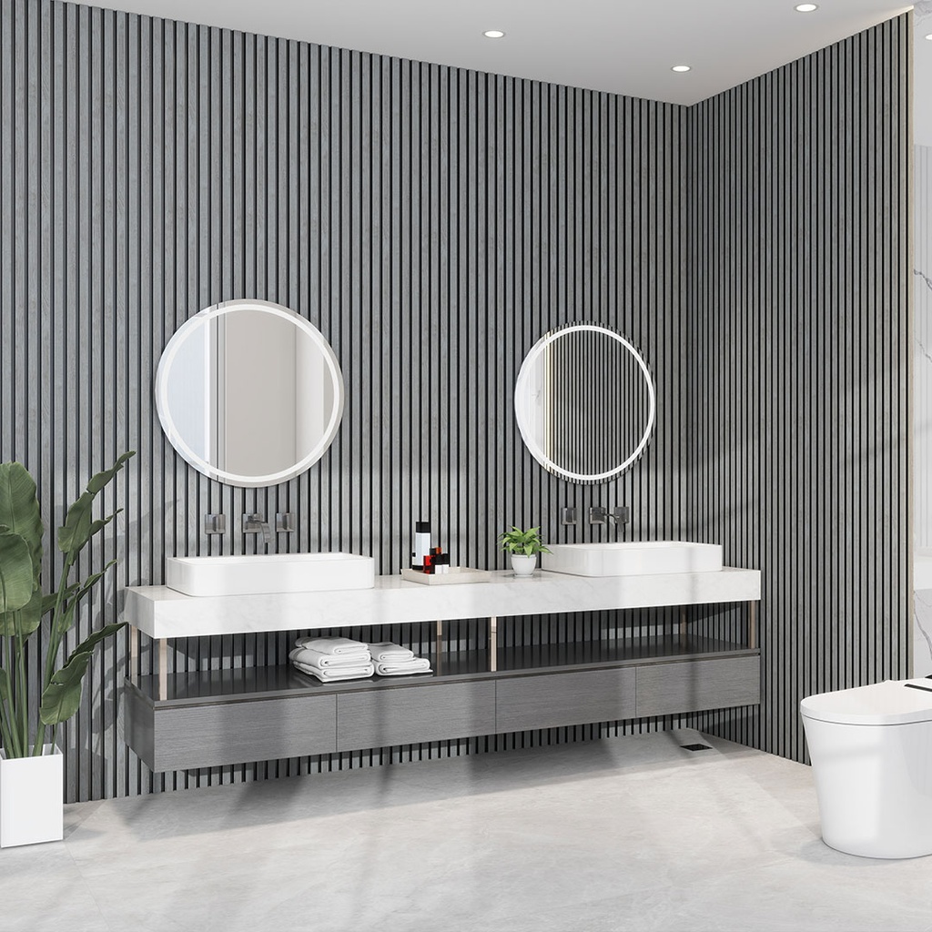 GG Aluvo Waterproof Panel 6 Slats Grey Oak 2400mm x 250mm – image 3