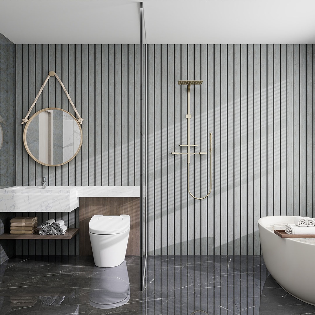 GG Aluvo Waterproof Panel 6 Slats Grey Oak 2400mm x 250mm – image 4