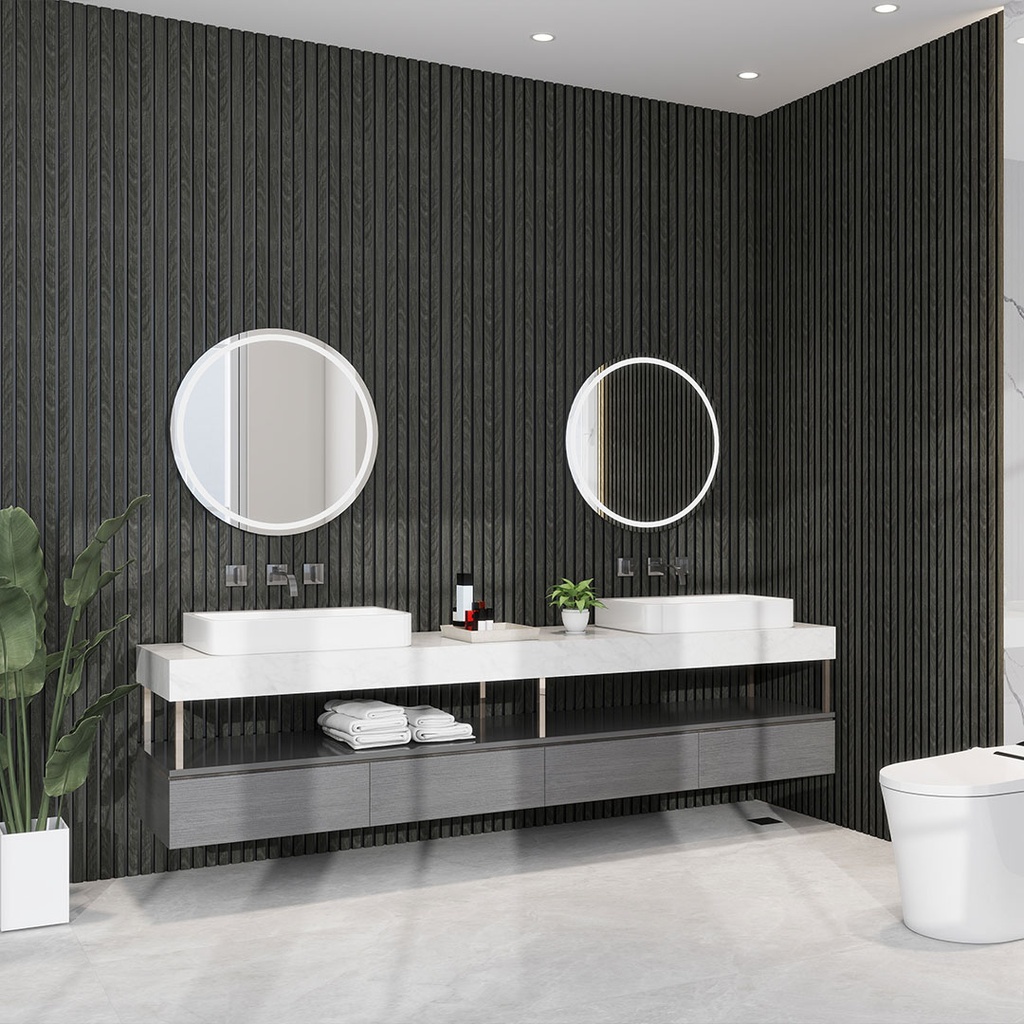 GG Aluvo Waterproof Panel 6 Slats Black Wood 2400mm x 250mm – image 3