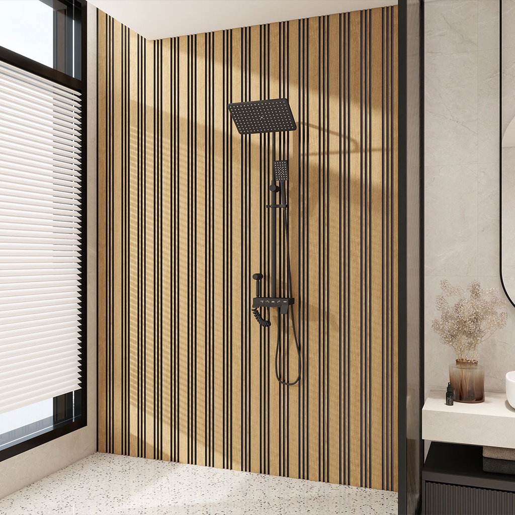 GG Aluvo Waterproof Panel LS Slats Natural Oak 2400mm x 250mm – image 4