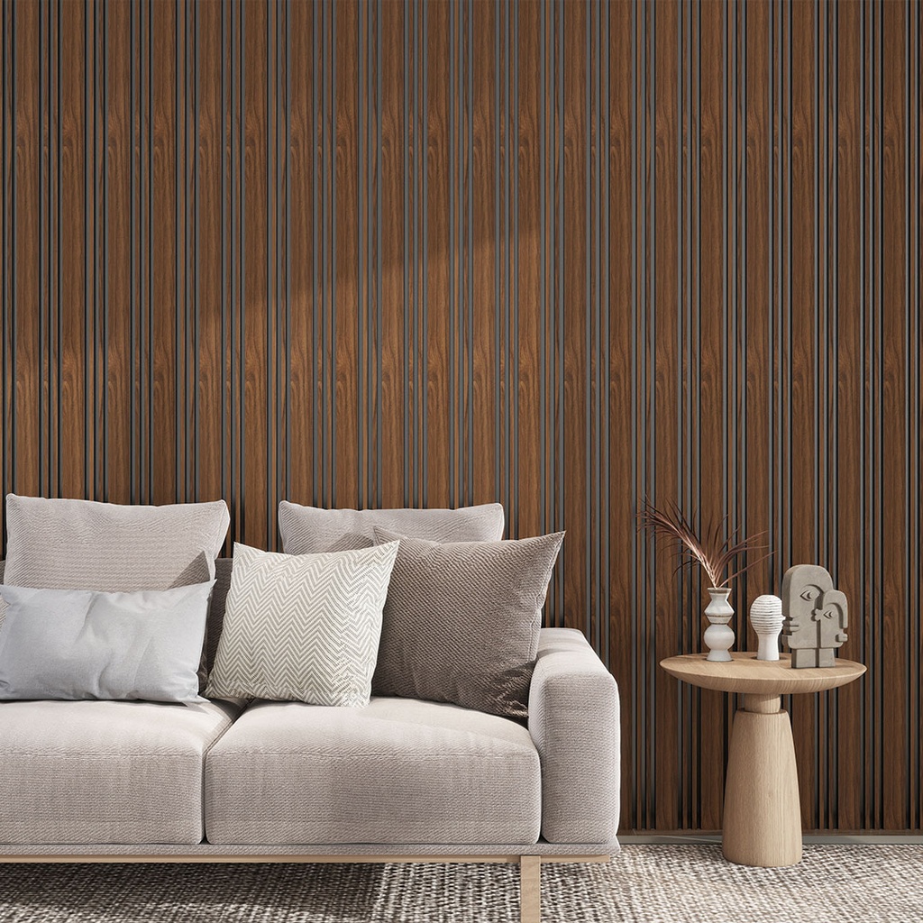 GG Aluvo Waterproof Panel LS Slats Warm Walnut 2400mm x 250mm – image 3