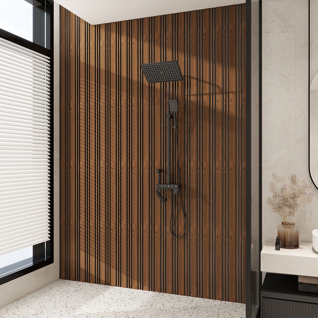 GG Aluvo Waterproof Panel LS Slats Warm Walnut 2400mm x 250mm – image 4