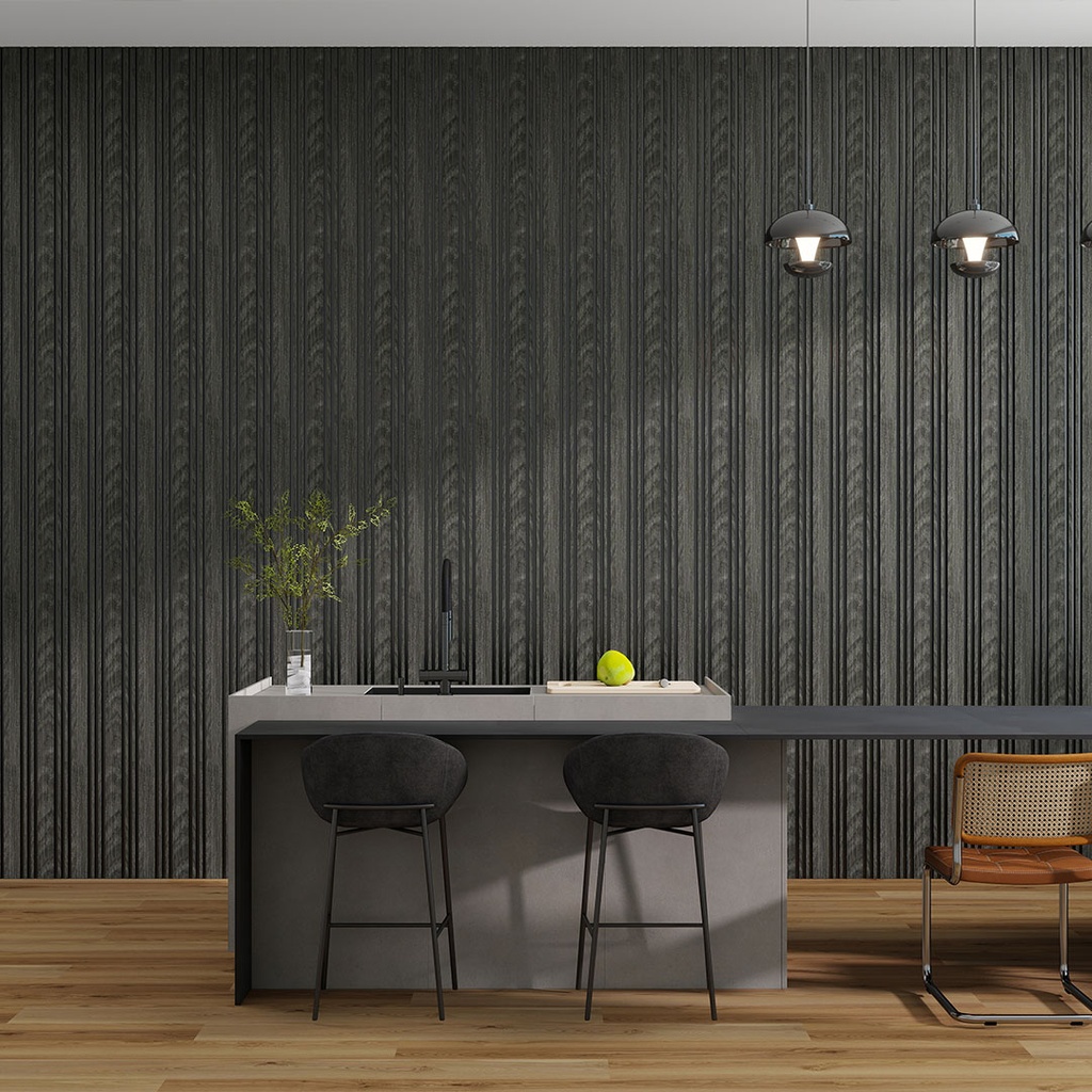 GG Aluvo Waterproof Panel LS Slats Black Wood 2400mm x 250mm – image 2