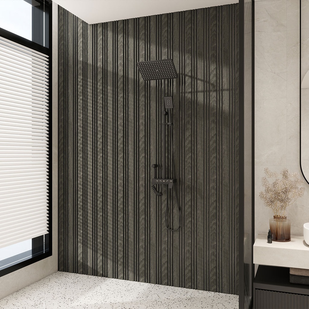 GG Aluvo Waterproof Panel LS Slats Black Wood 2400mm x 250mm – image 4