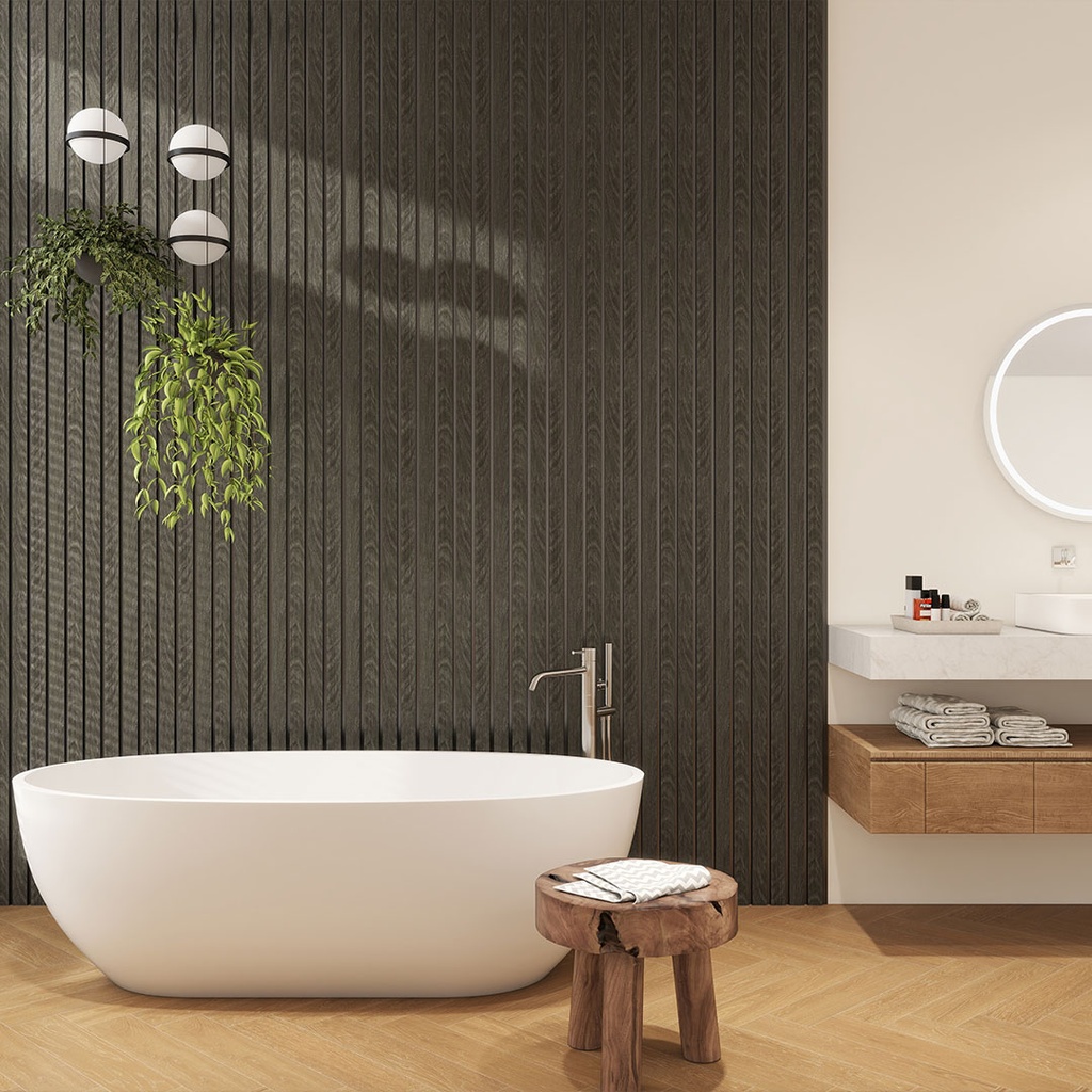 GG Aluvo Waterproof Panel 4 Slats Black Wood 2400mm x 250mm – image 4
