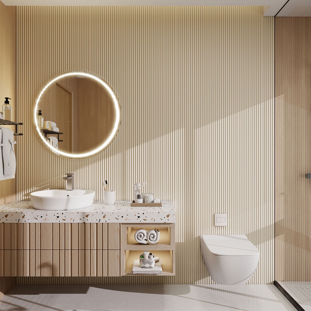 GG Aluvo Waterproof Panel Half Round Slats Cream 2400mm x 120mm – image 4