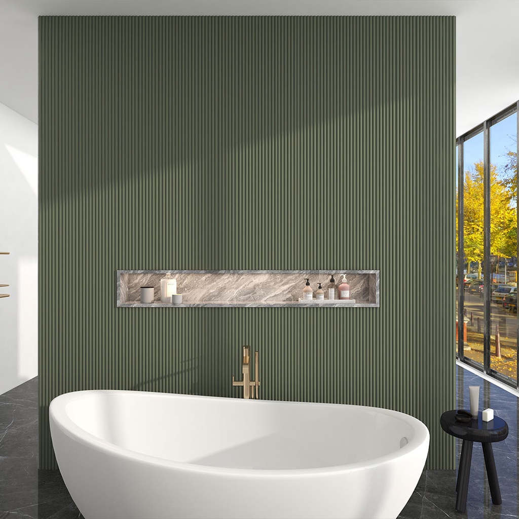 GG Aluvo Waterproof Panel Half Round Slats Duck Egg 2400mm x 120mm – image 3