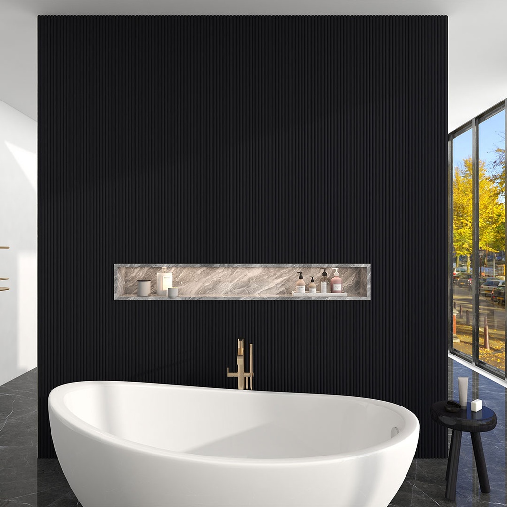 GG Aluvo Waterproof Panel Half Round Slats Black 2400mm x 120mm – image 3