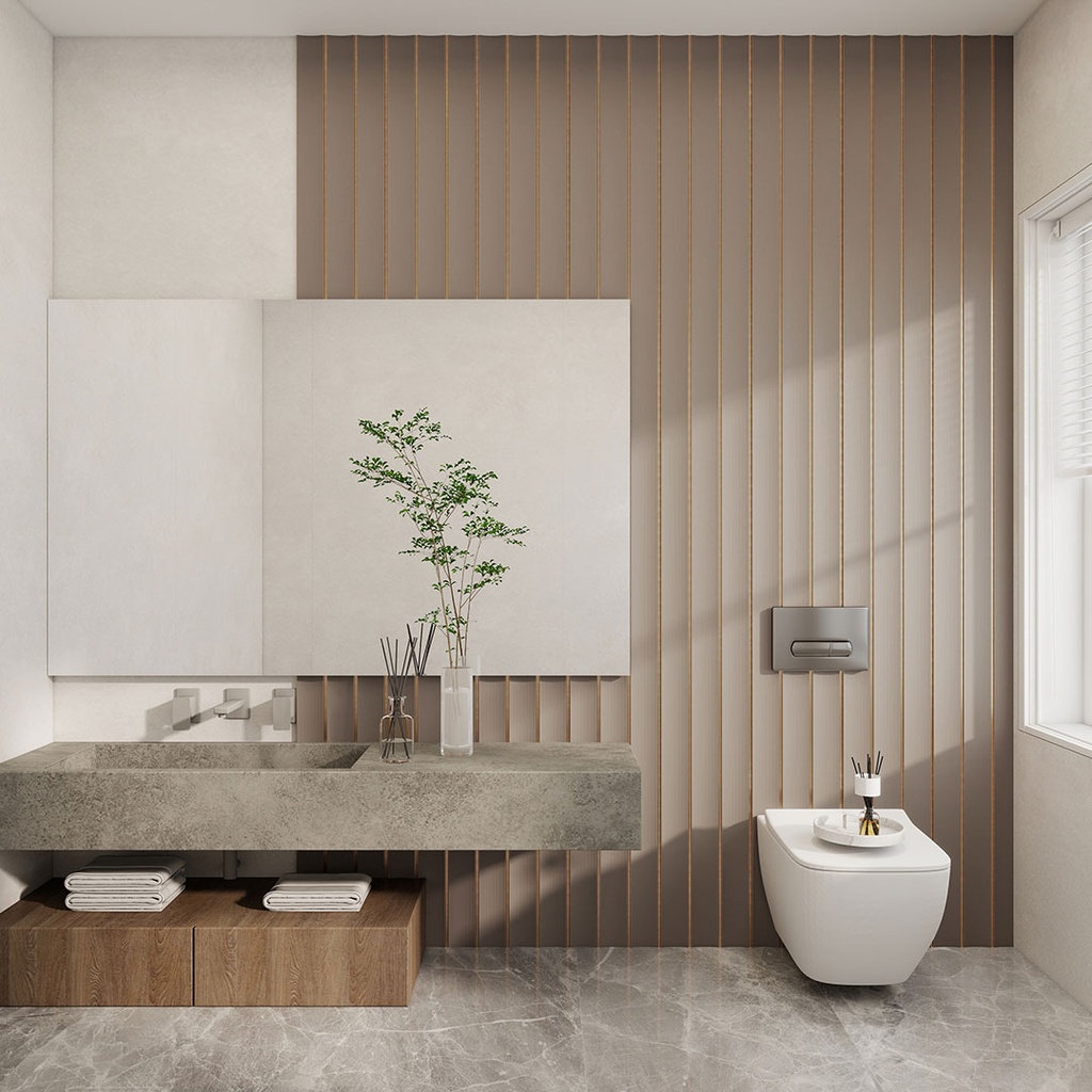 GG Aluvo Waterproof Panel Curved Slats Cream 2400mm x 250mm – image 2