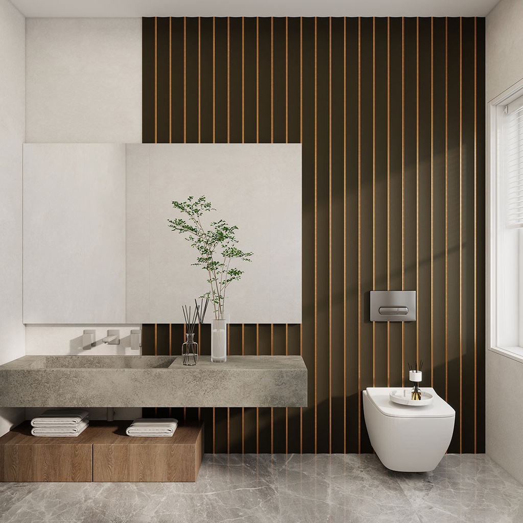 GG Aluvo Waterproof Panel Curved Slats Taupe 2400mm x 250mm – image 2